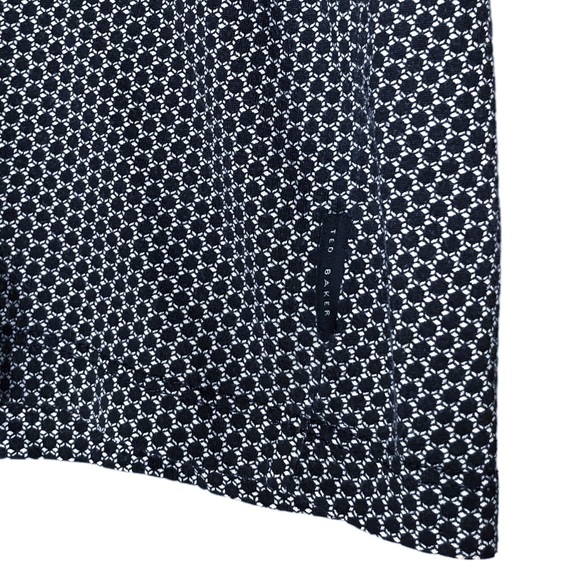 Ted Baker London Polo Golf Shirt Circle Pattern Navy Blue White Size 6 Men’s XL - Picture 6 of 10